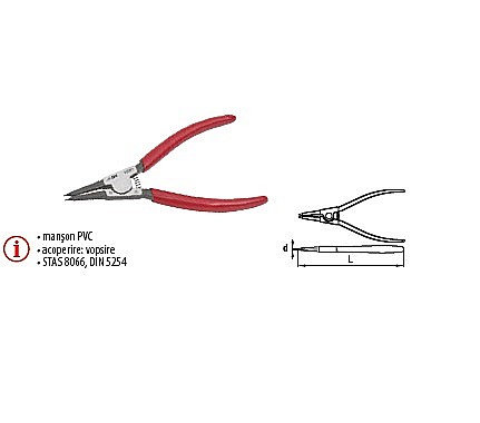 Patenti,clesti - Cleşti pentru inele siguranţă, arbore 10-25