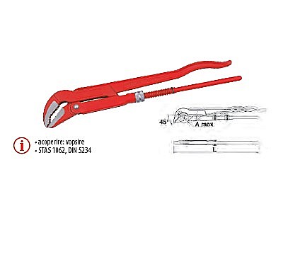 Scule Manuale - Cleşti suedezi pentru ţevi cu gură la 45° 1 ½