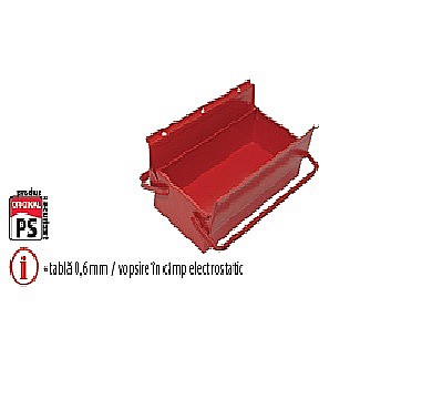 Valize pentru scule - Cutii rabatabile cu 1 compartiment - 2 mânere 450x200x100