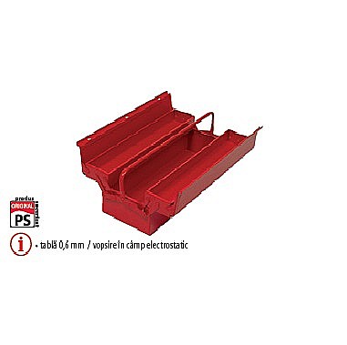 Valize pentru scule - Cutii rabatabile cu 3 compartimente - 1 mâner 530x200x150