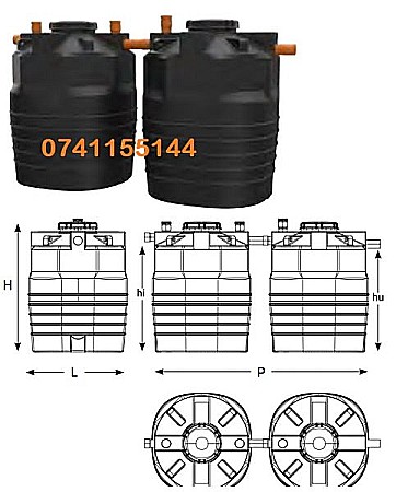 Fose si separatoare - Fosa septica bicamerala pentru 20 pers,ECO VBC 3000