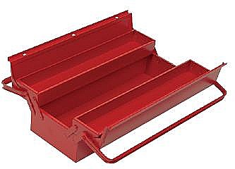 Valize pentru scule - Cutie rabatabila cu trei compartimente 350x200x150mm/2 manere