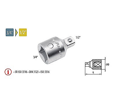 Truse de scule manuale - Reducţie 3/4” - 1/2”