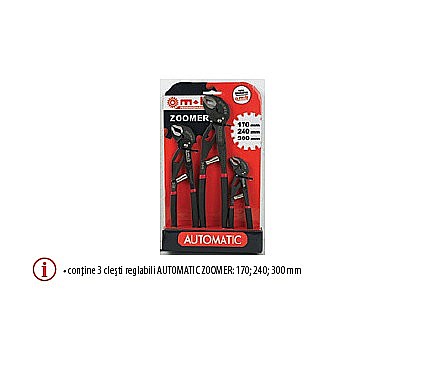 Scule Manuale - Set 3 cleşti reglabili cu autoblocare AUTOMATIC ZOOMER