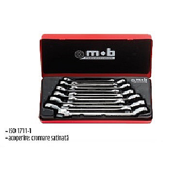 Chei cu clicket - Seturi chei combinate cu clichet reversibil, cutie metal 7 bucati