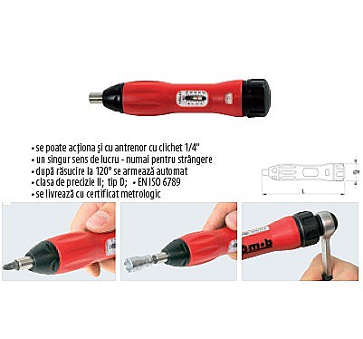 Chei dinamometrice - Şurubelniţă dinamometrică 1/4" 2-10