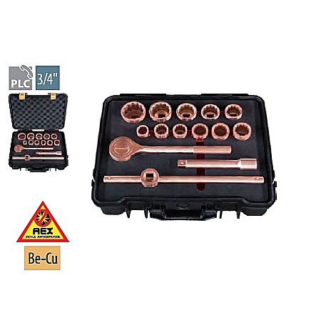 Truse AEX - Trusă 14 capete chei tubulare şi accesorii TCCT-101K×3/4”- AEX