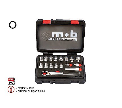 Truse tubulare - Trusă 17 capete şi accesorii M-TRAVERSANT BAZĂ