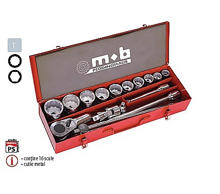 Truse tubulare - Trusă capete chei tubulare şi accesorii HEAVY16×3/4”
