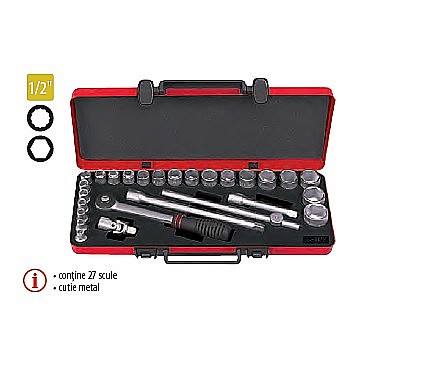 Truse tubulare - Trusă capete chei tubulare şi accesorii TM27×1/2”