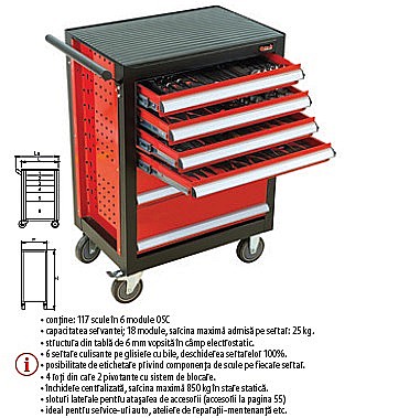 Banc de scule - Trusă industrială TSG 10-117 OSC contine 117 scule