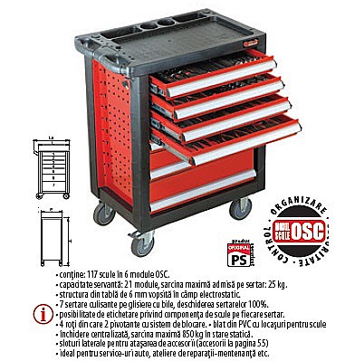 Banc de scule - Trusă industrială TSG 11-117 OSC contine 117 scule