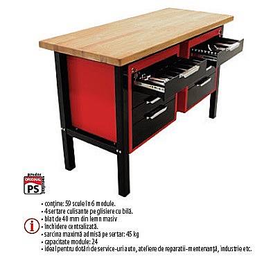 Banc de scule - Trusă industrială TSG7-59 bază contine 59 scule