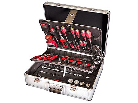 Truse de scule manuale - Trusa Electrician 122 piese in valiza de aluminiu TSE4