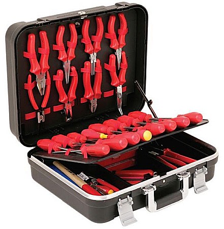 Truse de scule manuale - TRUSA PENTRU ELECTRICIENI(57piese+cutie PVC)TSE3