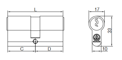 Cilindru DESCENTRAT  alama 3 chei  UNIO OLV [2]