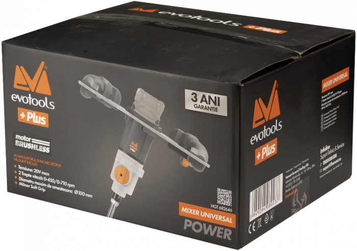 Mixer Universal Brushless fara Acumulator si Incarcator MAX 20V POWER Evotools Plus [2]