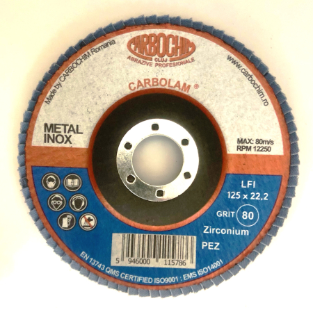 Abrazive - Disc lamelar frontal inclinat 125x22.2 Carbolam