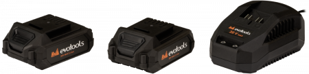Kit Promo Masina de Gaurit si Insurubat si Polizor Unghiular cu 2 Acumulatori si Incarcator MAX 20V POWER Evotools [2]