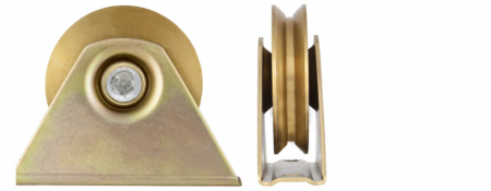 Roti - Roata Aplicata cu Suport si Rulment pentru Porti Culisante /Profil: V