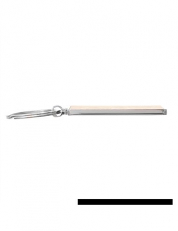 Breloc gravabil dreptunghi 5,5 x 2,5 lemn+metal [1]