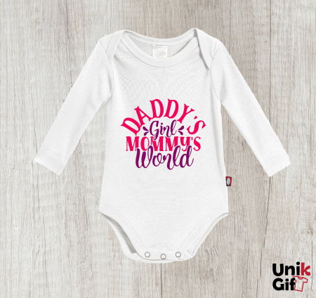 Body-uri pentru Copii - Body pentru Bebeluș ”Daddy's Girl, Mommy's World”