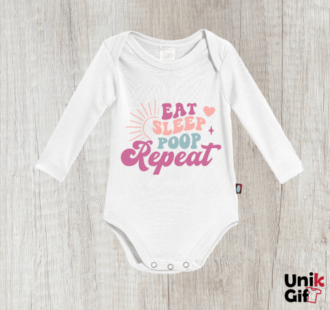 Body-uri pentru Copii - Body pentru Bebeluș "EAT, SLEEP, POOP, REPEAT"