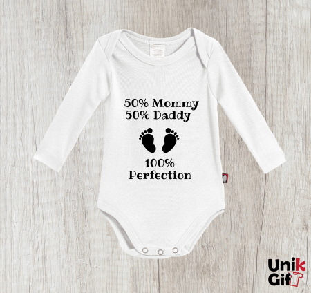 Body-uri pentru Copii - Body pentru Bebeluș ”50% Mommy 50% Daddy”
