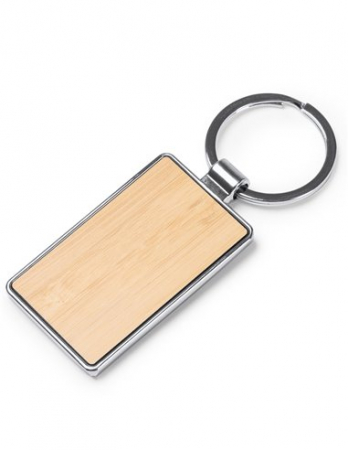 Breloc gravabil dreptunghi 5x3 lemn+metal [2]
