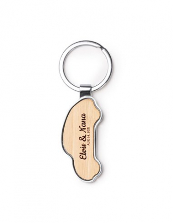 CADOURI PERSONALIZATE - Breloc gravabil masinuta lemn+metal