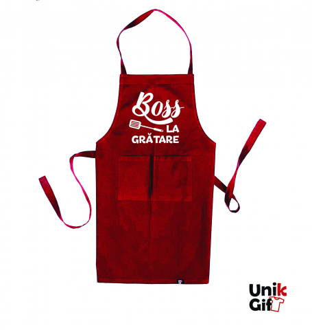 Șorțuri - Sorț de Bucătărie ”BOSS LA GRĂTARE”