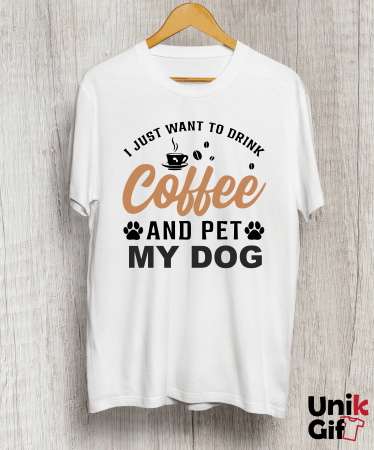 Tricouri pentru Iubitori de Animale - Tricou ”COFFEE AND DOG”