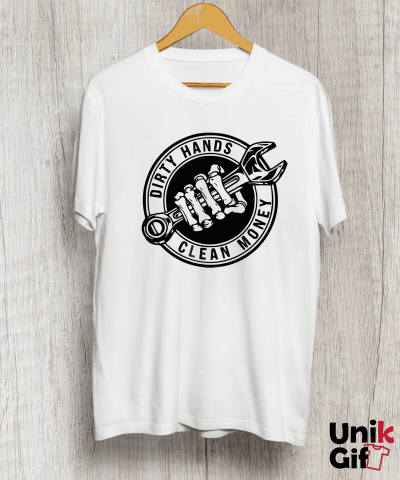 Tricouri cu Meserii - Tricou pentru mecanici ”DIRTY HANDS, CLEAN MONEY”