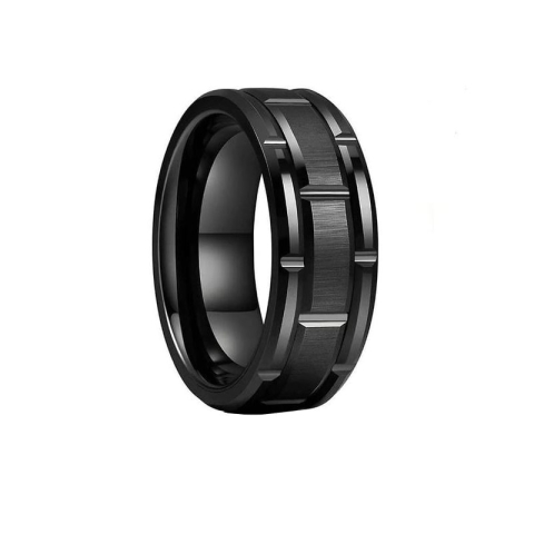 Inele - Inel pentru barbati SECS titan, stainless-steel, negru