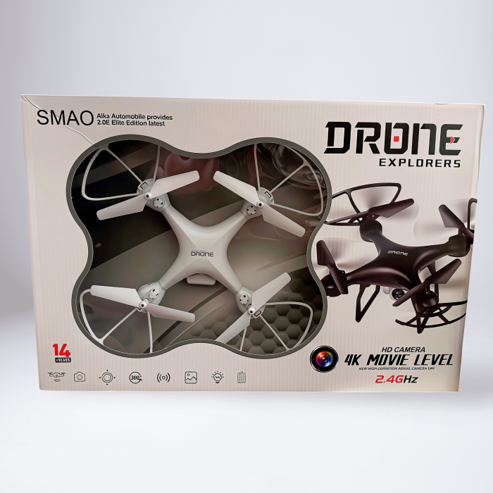 Dronă jucărie pentru copii cu protecții pentru elice, culoare albă [2]