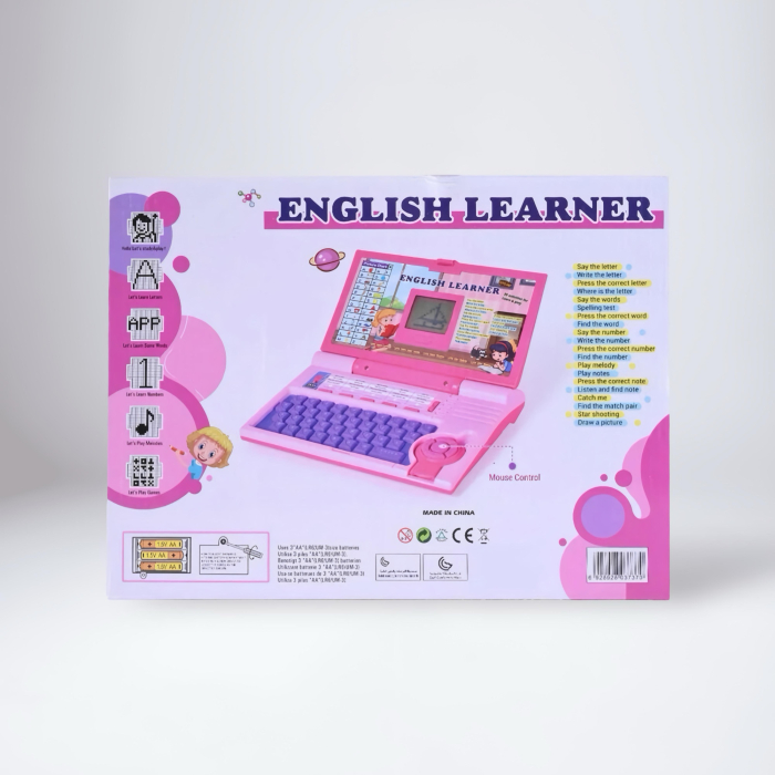 Laptop educațional pentru copii – roz, învață litere, cuvinte, cifre, jocuri și muzică [2]