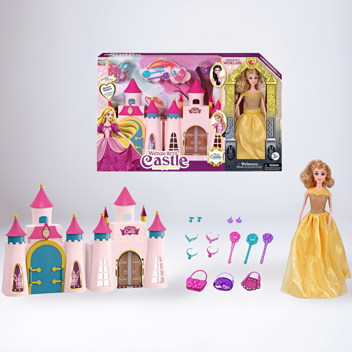 Papusa, Castel cu Păpușă în Rochie de Gală și Accesorii – Wonderful Castle, 3+ ani [2]