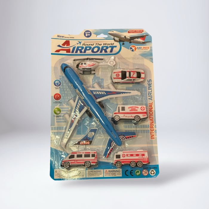 Set Aeroport cu avioane și mașinuțe – Jucărie interactivă pentru copii 3+ [1]