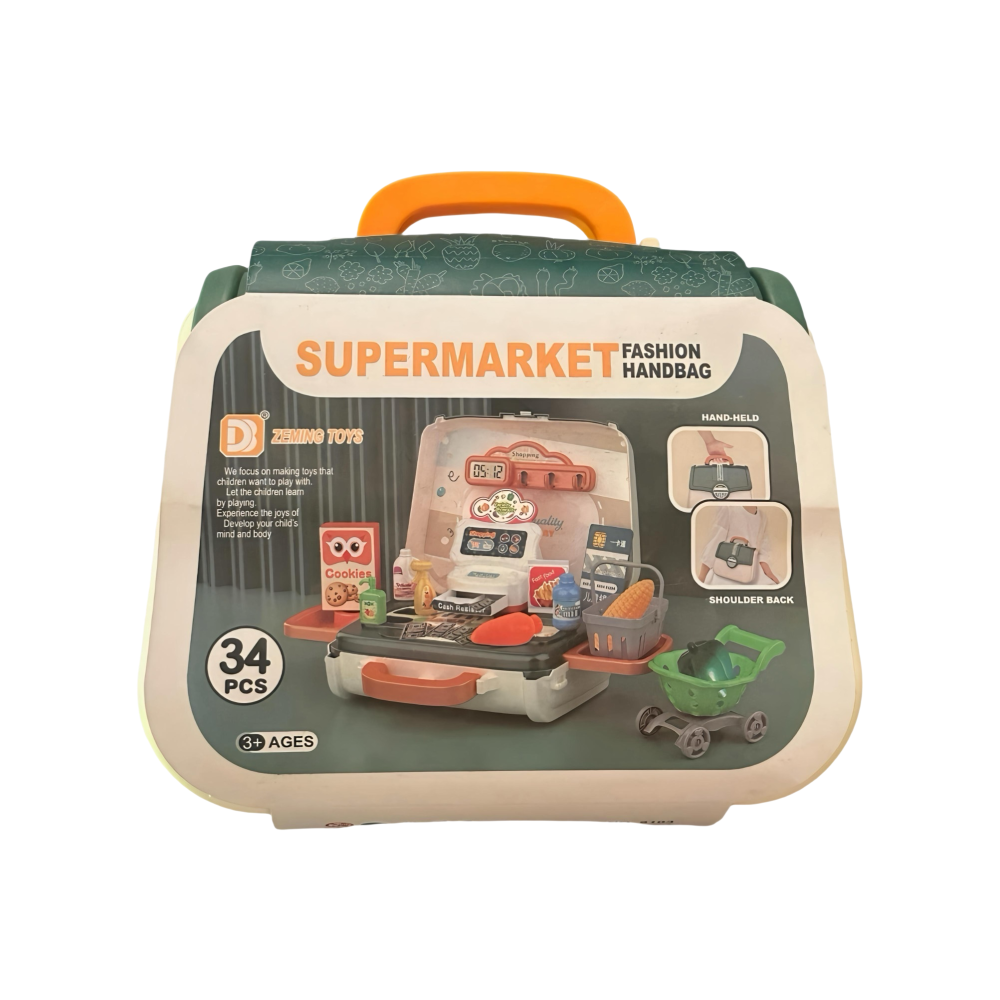 Set Supermarket Portabil 34 Piese – Casă de Marcat și Accesorii [2]