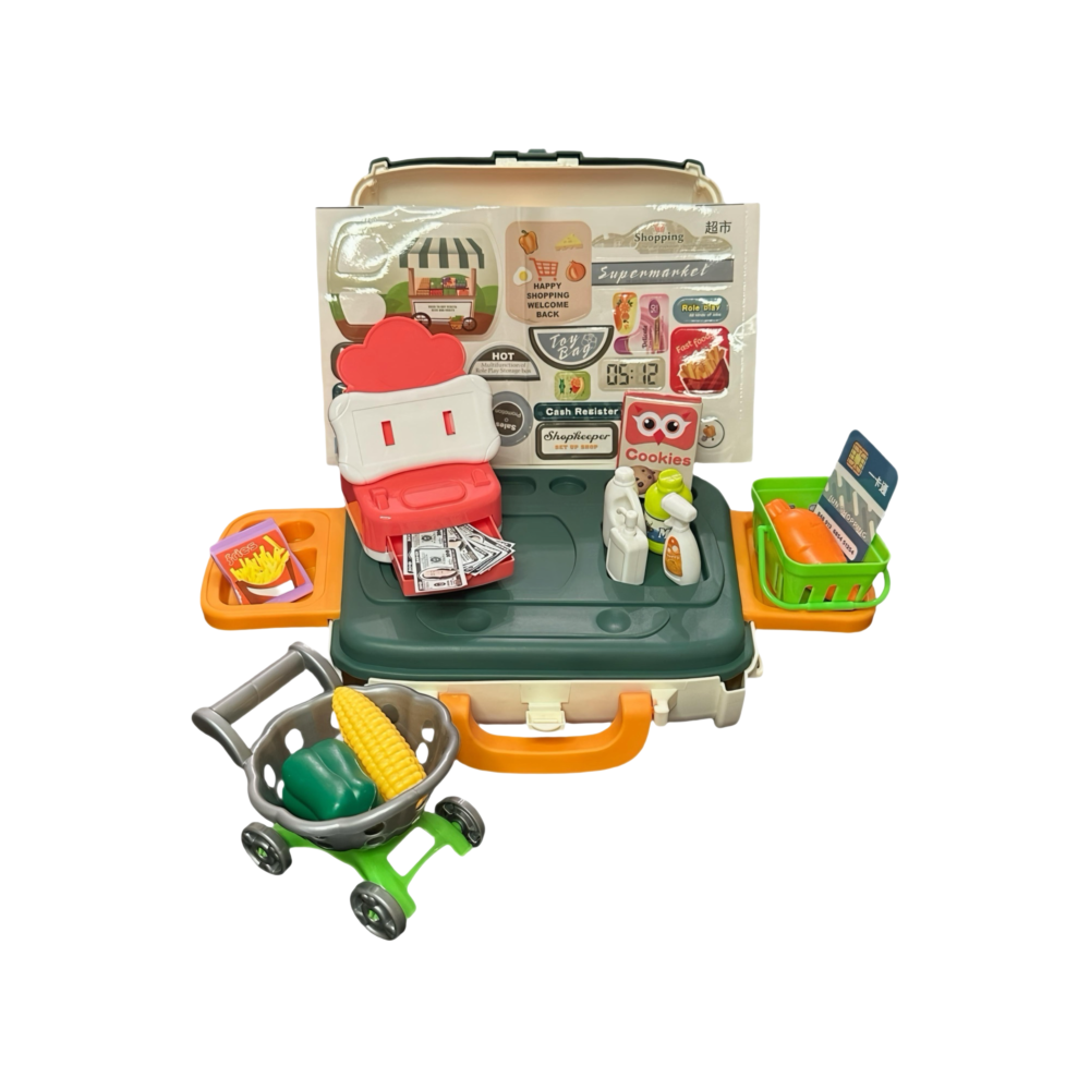 Set Supermarket Portabil 34 Piese – Casă de Marcat și Accesorii [1]