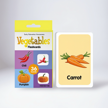 Seturi de Joacă & Meserii - Set Flashcarduri „Vegetables” – 36 de carduri educative pentru copii