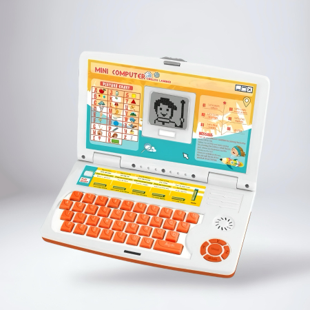Jucării Electronice & Muzicale - Laptop Educațional Portocaliu Copii – Învață Engleza prin Joacă