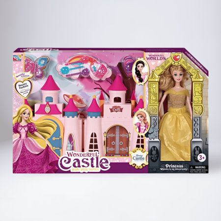 Cadouri  pentru fetițe - Papusa, Castel cu Păpușă în Rochie de Gală și Accesorii – Wonderful Castle, 3+ ani