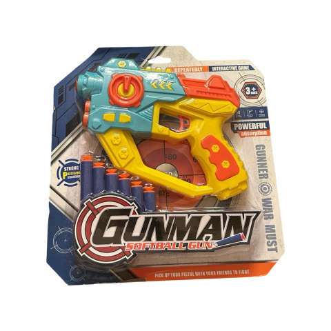 Jucării Educaționale & Interactive - Pistol de Jucărie cu Darts Moi pentru Copii