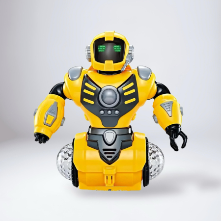 Jucării Electronice & Muzicale - Robot Jucărie Interactiv cu Lumini LED, Design Futurist, Culoare Galbenă – Jucărie Distractivă pentru Copii