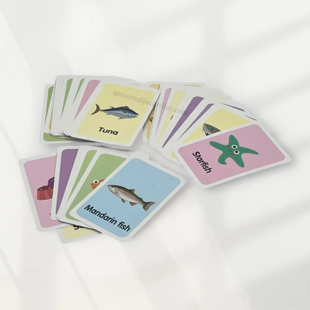 Jucării Educaționale & Interactive - Set educativ 36 Flashcards cu animale – Invata prin joaca