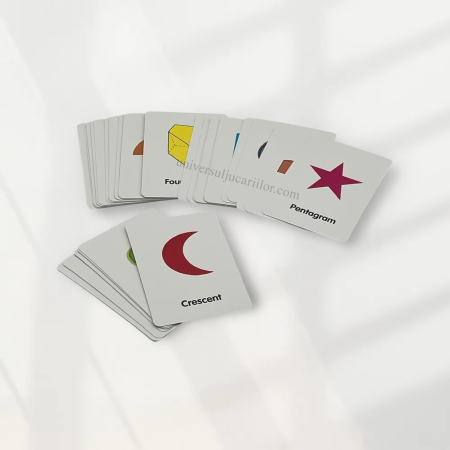 Jucării Educaționale & Interactive - Set educativ 36 Flashcards cu forme geometrice – Invata prin joaca