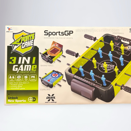 Set Jocuri Sportive 3 în 1 – Fotbal, Baschet și Curling de Masă [2]