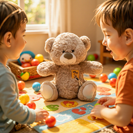 Jocuri, Plusuri & Distracție - Ursuleț de Pluș Extra-Pufos – Jucărie Moale pentru Copii