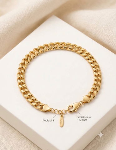 Accesorii Placate cu Aur - Bratara Cuban